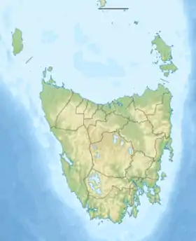Voir sur la carte topographique de Tasmanie