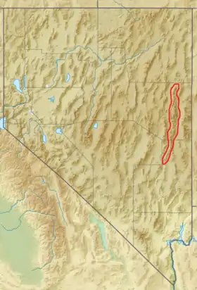 Carte de localisation du chaînon Schell Creek.