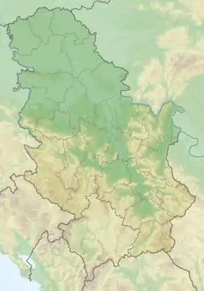 Localisation sur la carte de Serbie