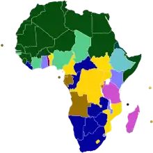 carte montrant en couleurs les zones caractérisées par leur pratique religieuse