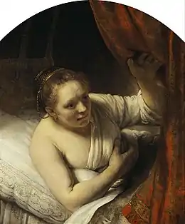 Rembrandt, Femme dans son lit.