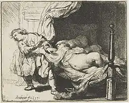 Joseph et la femme de Putiphar de Rembrandt