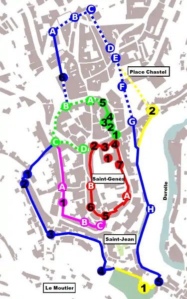 plan des remparts de Thiers