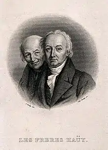 Frères Haüy, Valentin est devant. Gravure par Alphonse Boilly, d’après la peinture de Julien Léopold Boilly.