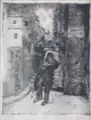 Le Vieil Homme dans la rue, eau-forte (v. 1900)