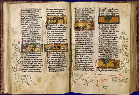 Roman de Renart, BnF (Mss.), fin XIIe siècle, Français 12584, folio 18v-19r.