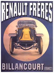 Publicité automobiles Renault Frères.