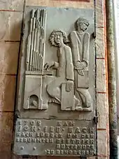 plaque commémorative : Visite de Bach à Lübeck (Marienkirche)