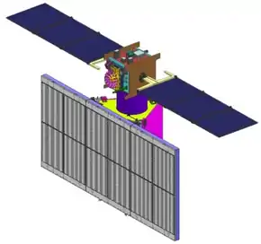 Description de l'image Render of Radar Imaging Satellite RISAT-1 in deployed configuration.png.