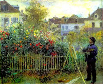 Renoir : Monet peignant dans son jardin d'Argenteuil, 1873.