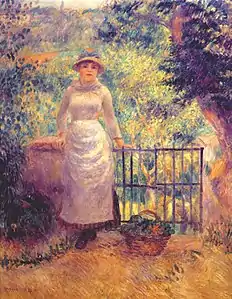 Aline à la barrière, ou Femme dans un jardin (1884), collection particulière.