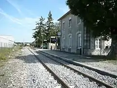 Gare d'Avoudrey vue en direction de Besançon.