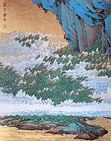 Ren Xiong, vers 1850. Quatrième feuille de Cent mille scènes. Papier, poudre d'or et couleurs. H. 26,3 cm ; L. 20,5 cm.