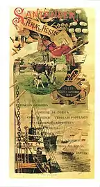 Affiche Ferias y Fiestas de Santander de 1896.