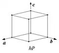 Réseau hexagonal primitif de l'espace tridimensionnel.
