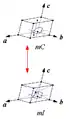 Réseau monoclinique C de l'espace tridimensionnel et sa description alternative par une maille mI.