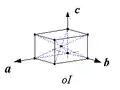 Réseau orthorhombique à volume centré de l'espace tridimensionnel.