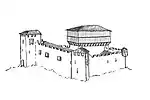 Restitution du château du XIVe siècle.