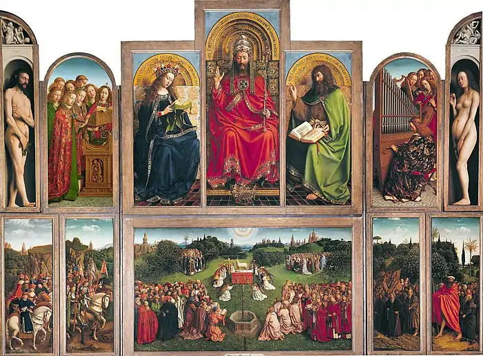 Retable de l'Agneau mystique par Hubert et Jan van Eyck (1430)