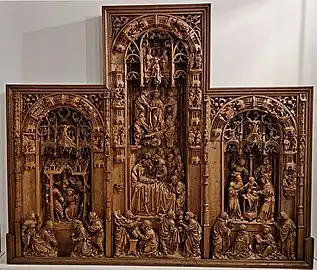 Retable de la Vierge à Boussu. Attribué à Pasquier Borman. 1515-1520.