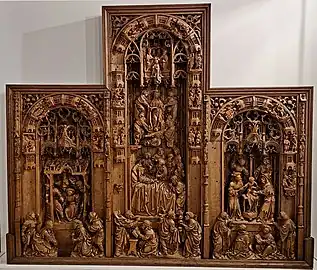 Retable de la vie de la Vierge (XVIe siècle). Attribué à Pasquier Borman.