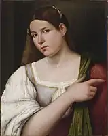 Portrait d'une jeune fille, Budapest, v. 1505, l'un de ses premiers tableaux.