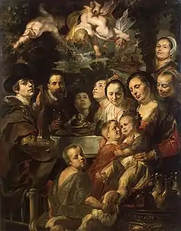 Portrait de l'artiste avec sa famille (vers 1615), par Jacob Jordaens.