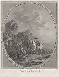 Retour de la chasse au vol (1786) d'après Francesco Casanova