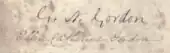 signature de George Nicol Gordon