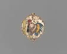 Broche réversible, c. 1869, émail et or, MET.