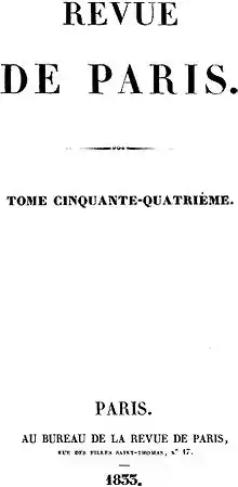 Image scannée de la couverture, sobre, ne contenant que le titre, la mention "Tome cinquante-quatrième" et l'adresse de l'éditeur.