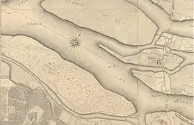 La confluence entre la Loire, la Sèvre Nantaise et le Seil au XVIIIe siècle.