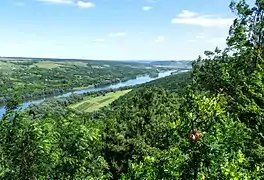 Paysage forestier moldave avec vue sur le Nistre ou Dniestr.