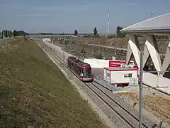 La station Lyon Saint Exupéry TGV avant la modernisation en 2014.