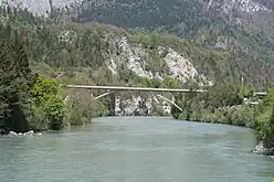 Pont sur le Rhin à Tamins.