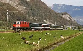 Ancien Rheintal-Express (REX) près de Sargans (2006)