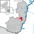 Localisation de Rheinzabern dans la Verbandsgemeide et dans l'arrondissement