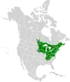 Aire de répartition du Naseux noir de l'Est