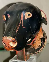 Rhyton attique à tête de chien