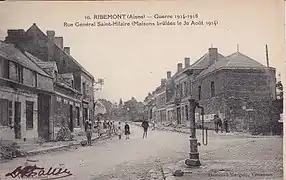 Rue du Général-Saint-Hilaire après la Première Guerre mondiale.