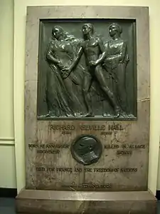 Richard Nelville Hall, tué en Alsace, mort pour la France et la liberté des nations (1920), Hanover, Dartmouth College.