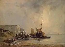 Richard Parkes Bonington – Barques sur la côte normande
