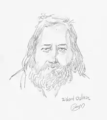 Portrait crayonné de Richard Stallman