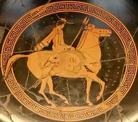 Un vase attique représentant un cavalier, vers 500 av. J.-C. (Musée du Louvre, Paris).