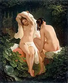 Jeunes filles au bain