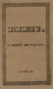 Couverture de Rien, au profit des pauvres (1836)