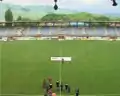 Vue de l'avant match FC Rieti-L'Aquila depuis la tribune au stade le 21 mai 2017