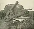 Canons de 200 mm utilisés comme mortiers tenus par l'Union pour le mouvement de nuit