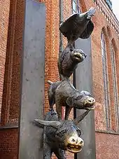 Statue des musiciens de Brême à Riga