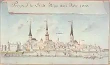 Panorama de Riga en 1650